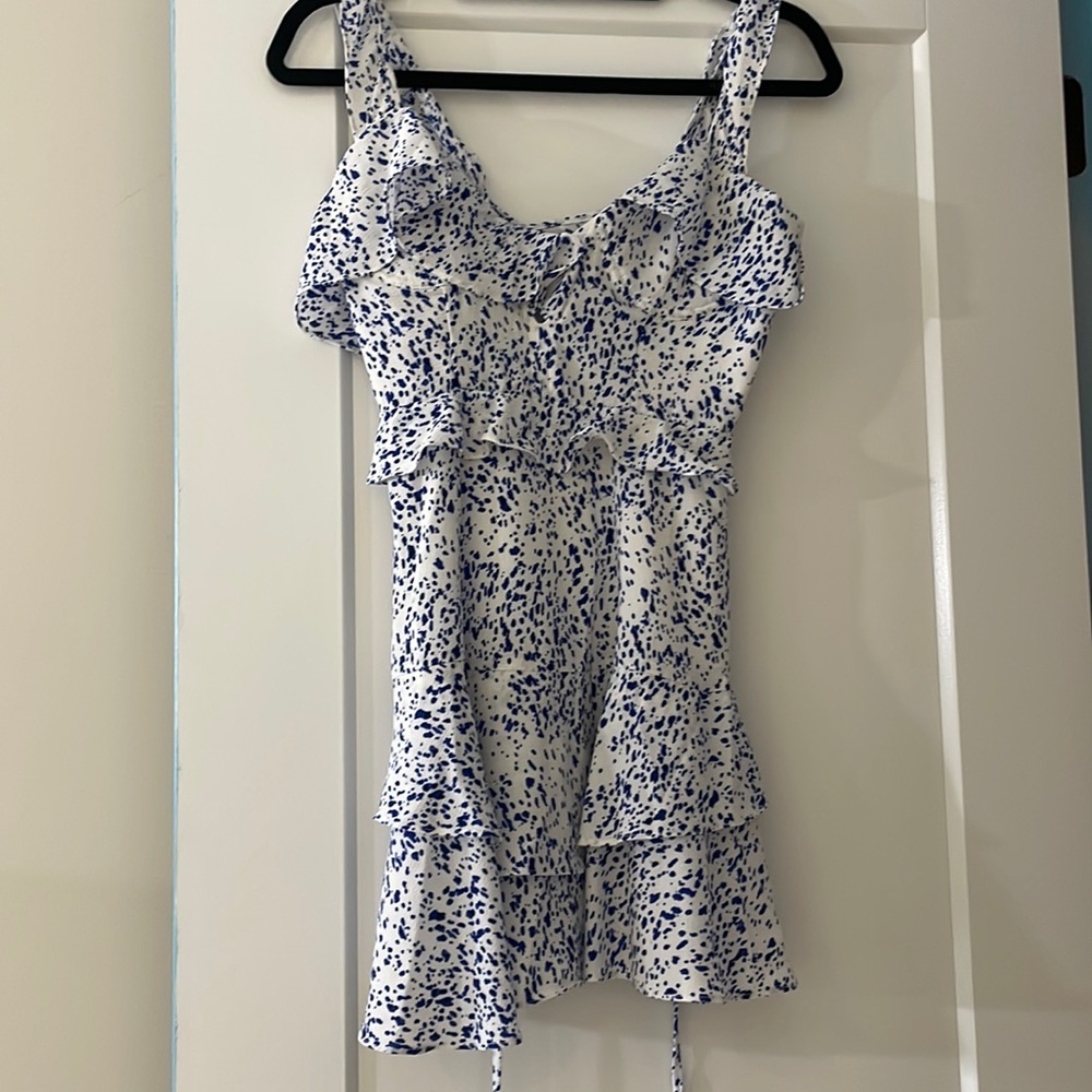 Buddy love blue speckled mini dress